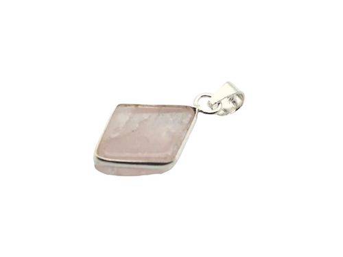 Colgante de plata rombo con cuarzo rosa