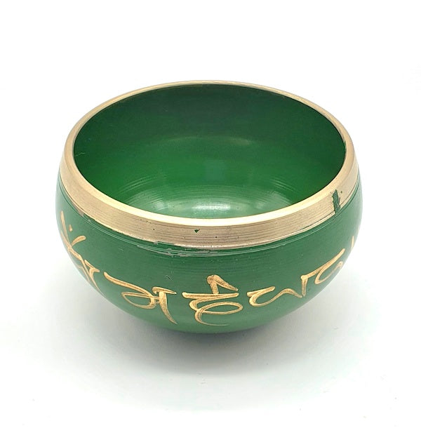 Cuenco tibetano verde de siete metales