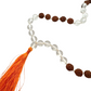 Mala de rudraksha y cuarzo blanco