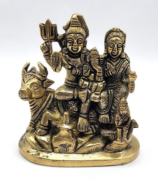 Figura de bronce familia de Ganesh
