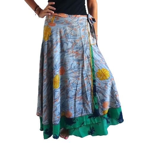 Falda pareo india sedosa reversible