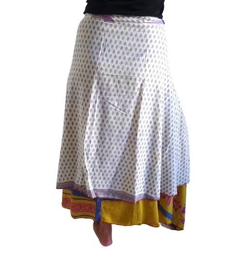 Falda pareo india sedosa reversible