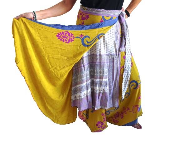Falda pareo india sedosa reversible