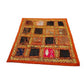 Funda de cojín étnico indio de patchwork color NARANJA