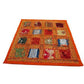 Funda de cojín étnico indio de patchwork color NARANJA