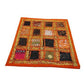 Funda de cojín étnico indio de patchwork color NARANJA