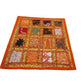 Funda de cojín étnico indio de patchwork color NARANJA