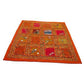 Funda de cojín étnico indio de patchwork color NARANJA