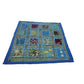Funda de cojín étnico indio bordado patchwork AZUL