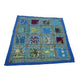 Funda de cojín étnico indio bordado patchwork AZUL
