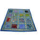 Funda de cojín étnico indio bordado patchwork AZUL