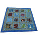 Funda de cojín étnico indio bordado patchwork AZUL