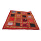Funda de cojín étnico indio bordado patchwork ROJO