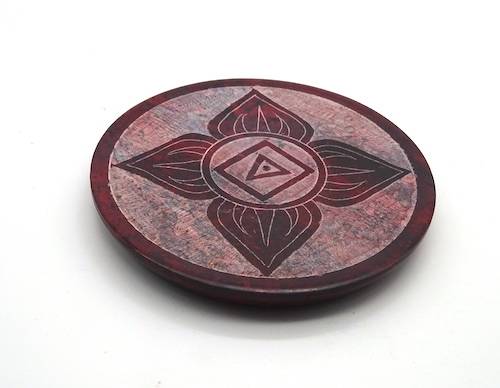Incensario redondo de piedra chakras