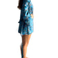 Kimono de seda india estampado azul – comercio ético