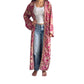 Kimono de seda india estampado granate – comercio ético