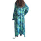 Kimono de seda india estampado azul, verde y dorado– comercio ético