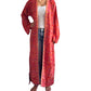 Kimono corto de seda india estampado ROJO– comercio ético