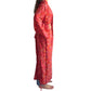 Kimono corto de seda india estampado ROJO– comercio ético