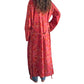 Kimono corto de seda india estampado ROJO– comercio ético