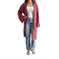 Kimono de seda india estampado rojo coral
