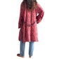 Kimono de seda india estampado rojo coral