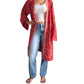 Kimono de seda india estampado ROJO