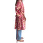 Kimono de seda india estampado granate – comercio ético