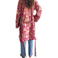 Kimono de seda india estampado granate – comercio ético
