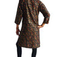 Kurta unisex indio de seda brillante negro
