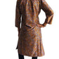 Kurta unisex indio de seda brillante marrón