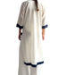 Kurti Blanco y Azul Marino Estampado