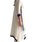 Kurti Blanco y Azul Marino Estampado