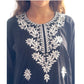 Kurti Negro Bordado — Blanco