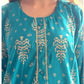 Kurti Estampado Turquesa — Motivos Ikat