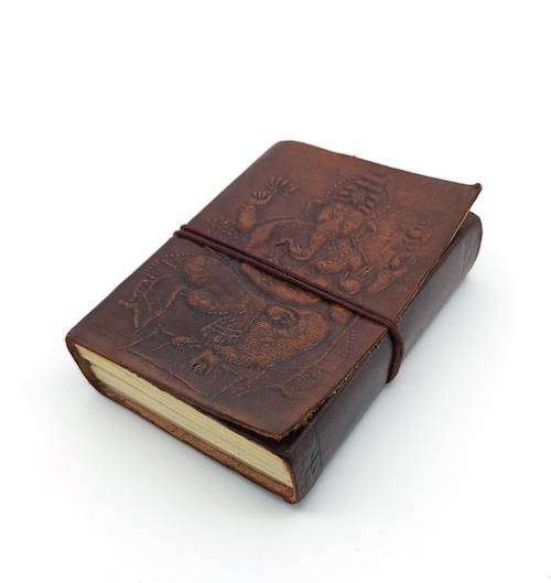 Libreta 100% ecológica India de piel Ganesh