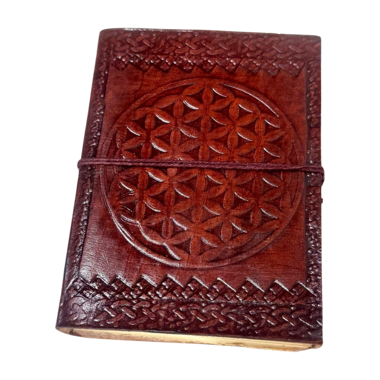 Libreta 100% ecológica India de piel Flor de la Vida
