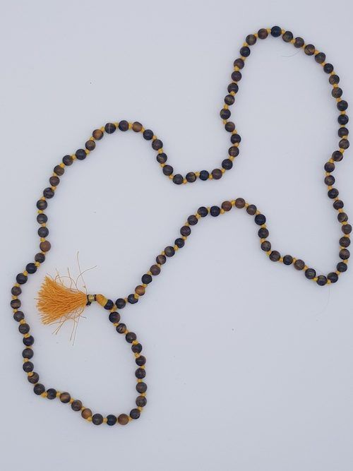 Japa Mala indio de minerales naturales de OJO DE TIGRE