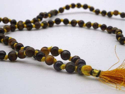 Japa Mala indio de minerales naturales de OJO DE TIGRE