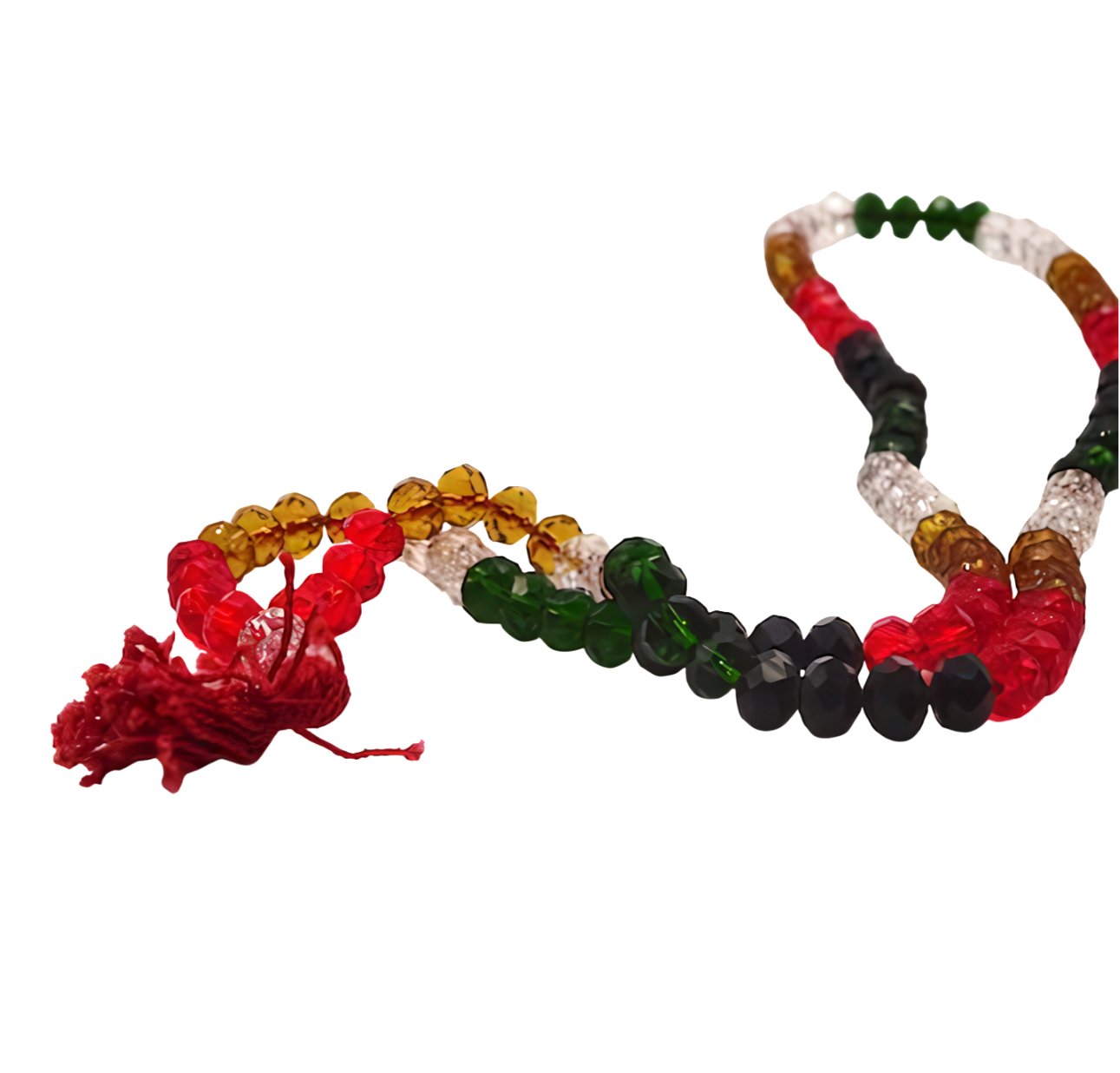 Japa mala de la India de cristales de colores