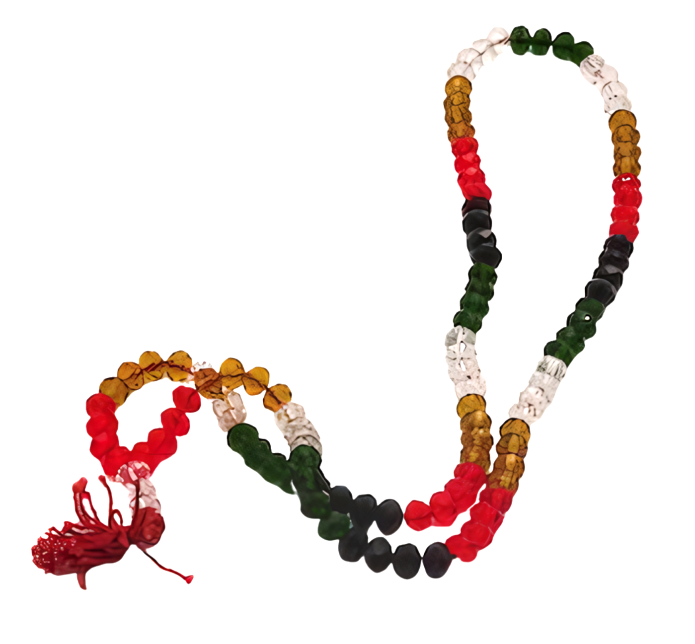 Japa mala de la India de cristales de colores