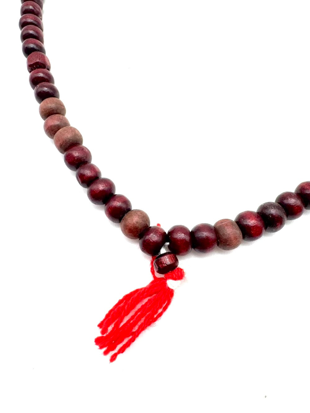 Mala budista de madera roja