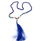 Mala de minerales naturales ÁGATA AZUL y piedras 7 chakras con cabeza de Buda