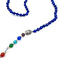 Mala de minerales naturales ÁGATA AZUL y piedras 7 chakras con cabeza de Buda