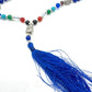 Mala de minerales naturales ÁGATA AZUL y piedras 7 chakras con cabeza de Buda