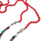 Mala de minerales naturales ÁGATA ROJA  y piedras 7 chakras con cabeza de buda