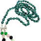 Mala de minerales de ÁGATA VERDE, minerales 7 chakras y adornos de metal plateado