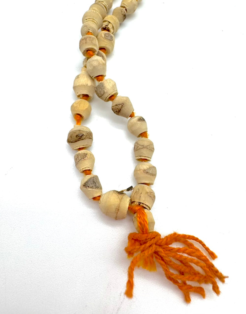 Japa mala de la India de madera clara de Tulsi