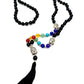 Mala de minerales naturales ÓNIX NEGRO y piedras 7 chakras con cabeza de Buda