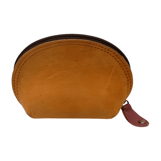 Monedero indio de piel camel